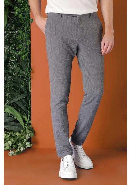 Comfort Fit Beli Lastikli Pötikareli Casuel Füme Pantolon P 1149 indirimleri