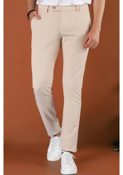 P 1123 Slim Fit Bej Spor Pantolon fırsatları