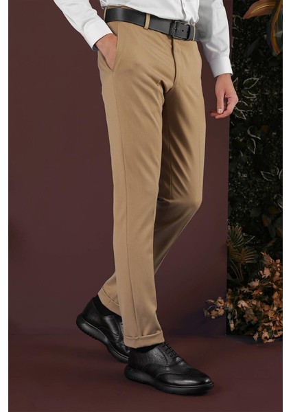 P 1137 Slim Fit Taba Klasik Pantolon modelleri