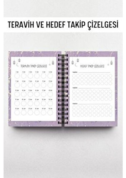 Ramazan Ajandası, Oruç, Hatim, Teravih, Günlük ve Aylık Planlayıcı, Sert Kalın Kapak, Tarihli indirimleri