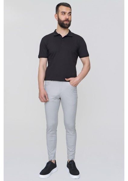 P 1087 Slim Fit Gri Spor Pantolon