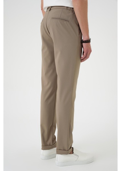 Comfort Fit Beli Lastikli Bej Jogger Pantolon P 1184 indirimleri