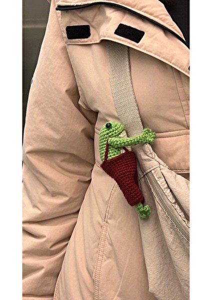 Kurbağa Amigurumi Çanta Charmı, Çanta Süsü