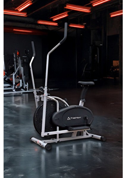 T-224 Eliptik Kondisyon Bisikleti 100 kg Taşıma Kapasitesi LCD Gösterge Ayarlanabilir Sele
