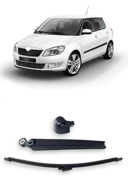 Skoda Fabia Hb Mk2 2007-2015 Arka Cam Silecek Kolu ve Süpürgesi Kapak Takım 6Q6955707C