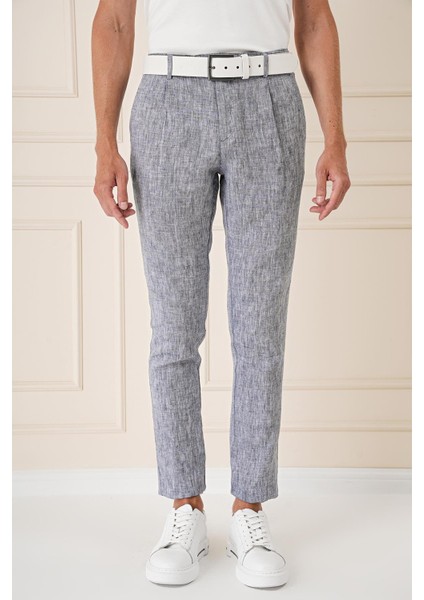 Comfort Fit Beli Lastikli Pileli Keten Casuel Lacivert Pantolon P 1145 fiyatları