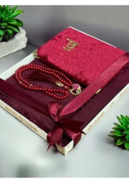 3'lü Hediyelik, Çeyizlik, Mevlütlük, Bohçalık ,gelin Bohçası Flamlı Namaz Örtüsü Yasin Tesbih Seti