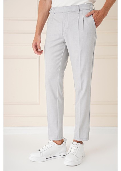 Comfort Fit Çift Pileli Dokulu Esnek Pamuk Gri Mavi Pantolon P 1158 modelleri