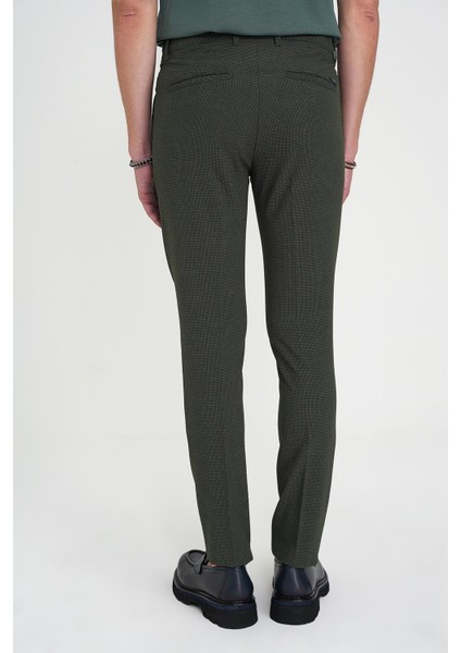 Comfort Fit Beli Lastikli Tek Pileli Dokulu Yeşil Pantolon P 1193 indirimleri