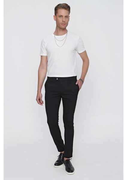 P 1096 Slim Fit Siyah Spor Pantolon