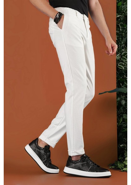 P 1122 Slim Fit Ekru Spor Pantolon modelleri