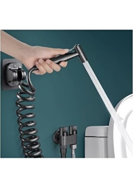 Banyo Bide Basınçlı Püskürtücü Taharet Musluğu Klozet Hortumu Antrasit fiyatları