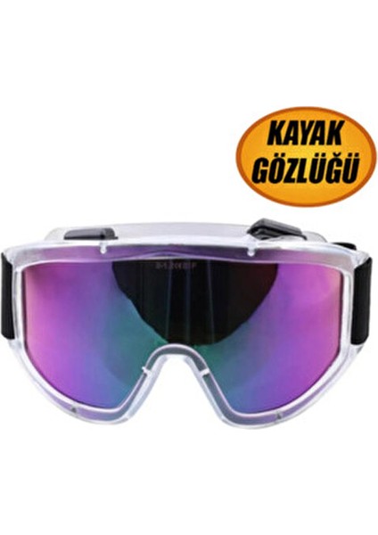 Kayak Gözlüğü Offroad Antifog Ventilli Korumalı Güneş Kar Gözlük Gökkuşağı Snowboard Glasses 2ADET.