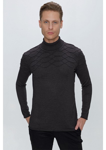 Tr 851 Slim Fit Antrasit Klasik Triko