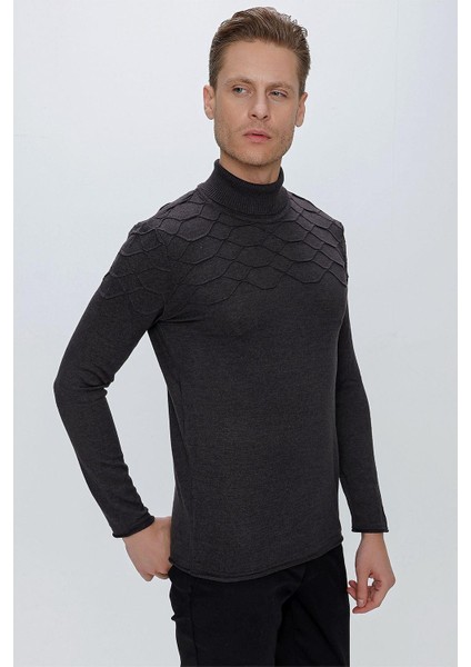 Tr 851 Slim Fit Antrasit Klasik Triko fırsatları