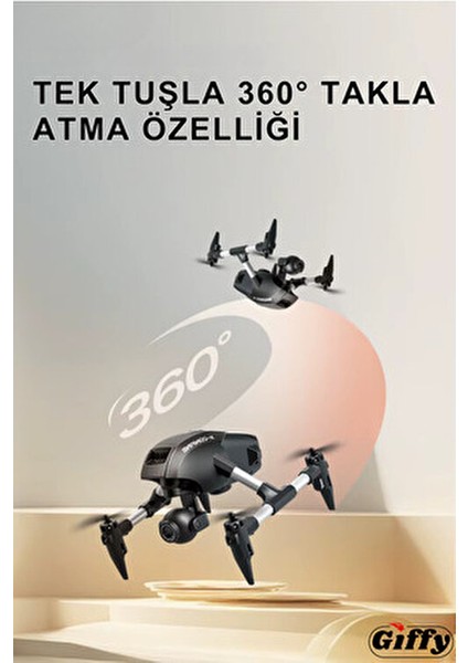 Oyuncak Mini Kameralı Başlangıç Drone Uzaktan Kumandalı Uygulama Kontrollü 720P Takla Atan Drone indirimleri