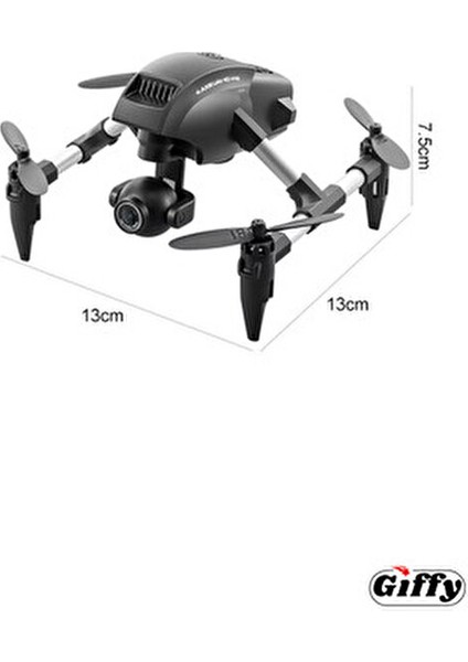Oyuncak Mini Kameralı Başlangıç Drone Uzaktan Kumandalı Uygulama Kontrollü 720P Takla Atan Drone