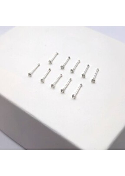 925 Ayar Gümüş ( Ekonomik 10 Adet )Yuvarlak Zirkon Taşlı 1,5 mm Hızma (10 Al 3 Öde)