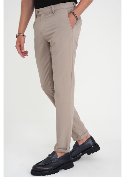 Comfort Fit Beli Lastikli Esnek Vizon Spor Pantolon P 1189 fırsatları