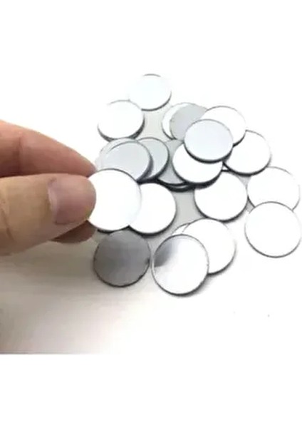 1cm Yuvarlak Gümüş Renk Pleksi Mozaik Yapışkanlı Ayna ( 100 Adet )