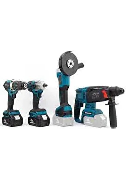 Dörtlü Set (Somun) Matkap Hilti Spral-3 Adet Akülü -Otomatik Mandren