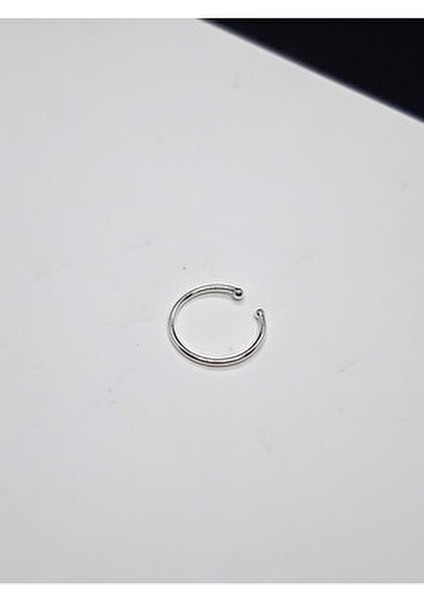 925 Ayar Gümüş Sıkıştırmalı Piercing Fake Deliksiz Halka Hızma ( Çap: 9 mm )