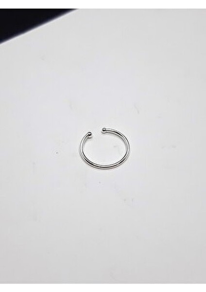 925 Ayar Gümüş Sıkıştırmalı Piercing Fake Deliksiz Halka Hızma ( Çap: 9 mm )