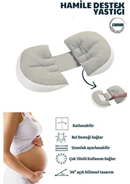Çok Fonksiyonlu Hamile Destek Yastığı Katlanabilir Ayarlanabilir Destekli Hamile Yastığı