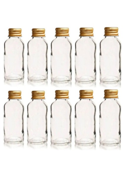 12 Adet Boş Şişe,kolonya Şişesi,cam 30ML Şişe Tıpalı Gold Kapaklı Şişe