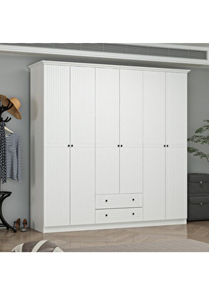 Bona Avangart 6 Mebran Kapaklı 2 Çekmeceli Gardırop - Beyaz fiyatları