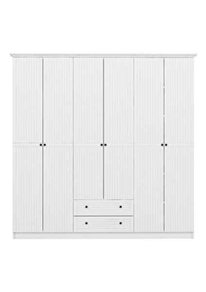 Bona Avangart 6 Mebran Kapaklı 2 Çekmeceli Gardırop - Beyaz