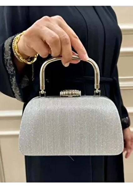 Kadın Simli Tutma Detaylı Abiye Omuz Çantası