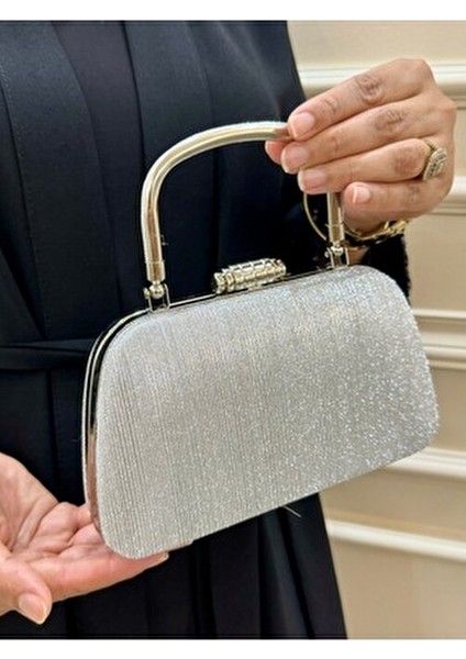 Kadın Simli Tutma Detaylı Abiye Omuz Çantası modelleri