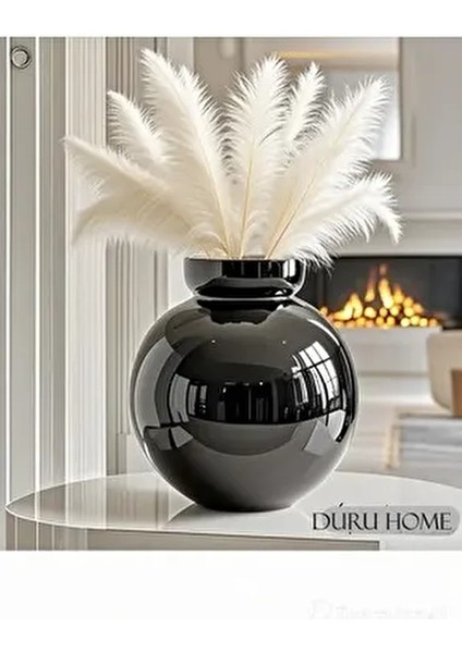 Dekoratif Özel Tasarım Modern Şık Siyah Vazo 22*24*11 fırsatları