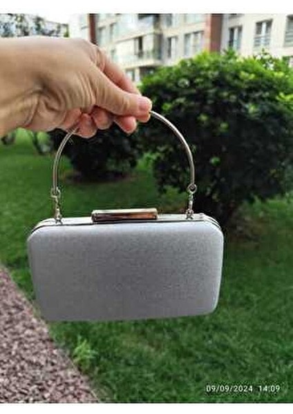 Lowell Home Gümüş Simli Abiye Çanta