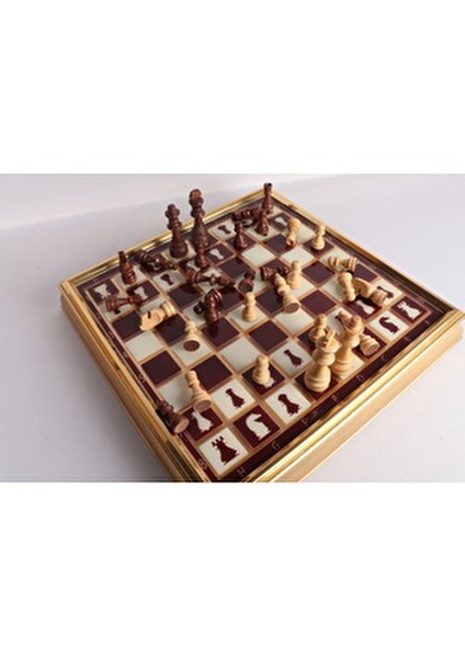 Kahve Beyaz Desenli Altın Detaylı Cam Santraç Takımı Gold Eskitme Çerçeveli 45X45 cm - DK-5650 fırsatları