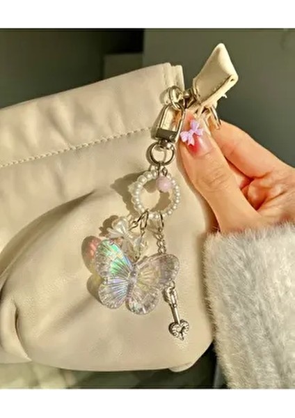 Fairycore Temalı Kadın Çanta Aksesuarı Renkli Kelebek Desenli