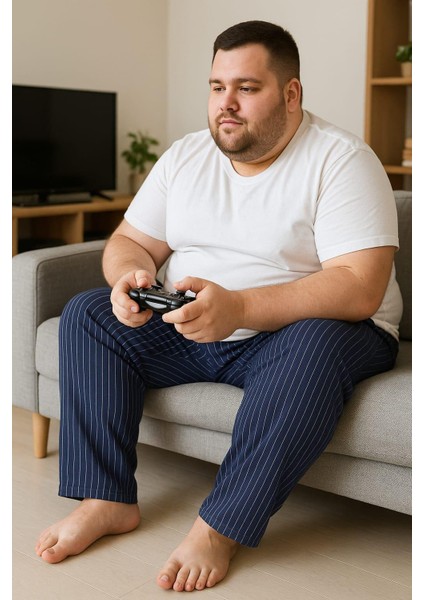 Erkek Büyük Beden % 100 Pamuk Cepli Tek Alt Koyu Lacivert modelleri