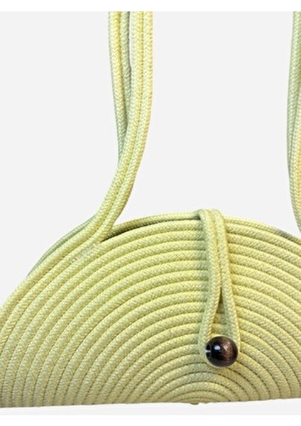 Mia Hasır Görünümlü Kadın Çantası Doğal Ahşap Boncuk Detaylı 40 cm Uzun Askılı fırsatları