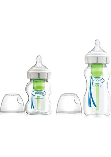 Dr Brown's Geniş Ağız Cam Biberon Seti 150 ml ve 270 ml Isıya Dayanıklı BPA İçermeyen modelleri