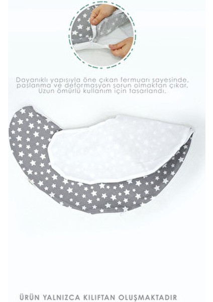 Kılıf, Çift Taraflı Emzirme Yastığı Kılıfı/bebek Destek Minderi Kılıfı,pamuklu Kumaş,stars Desen,gri modelleri