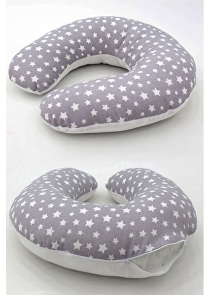 Kılıf, Çift Taraflı Emzirme Yastığı Kılıfı/bebek Destek Minderi Kılıfı,pamuklu Kumaş,stars Desen,gri indirimleri