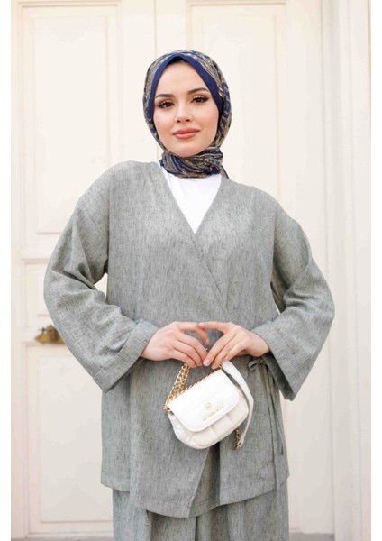 Kadın Tesettür Takım 2'li Kimono & Pantolon Takımı fiyatları