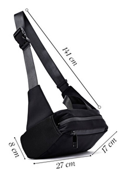 Erkek Siyah Kumaş Mini Bel Çantası 25SBD30106F fiyatları