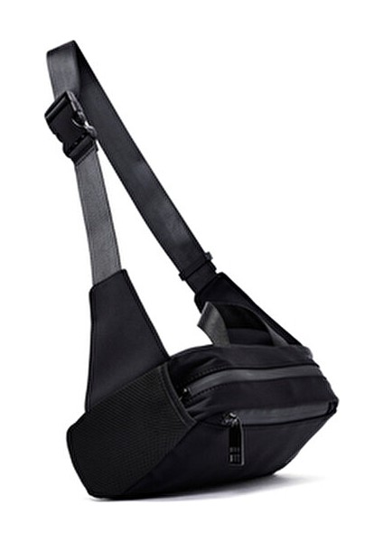 Erkek Siyah Kumaş Mini Bel Çantası 25SBD30106F