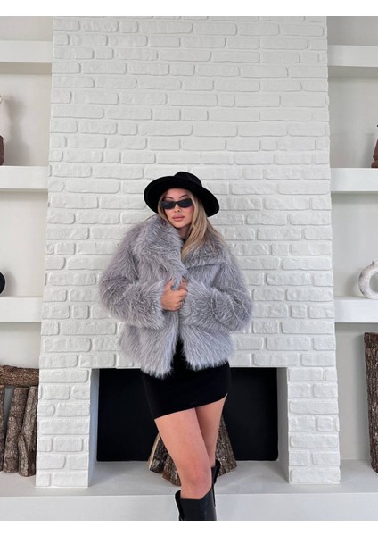 Kadın Premium Yakalı Ithal Suni Kürk