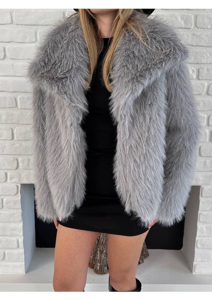 Kadın Premium Yakalı Ithal Suni Kürk