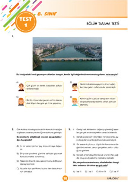 8. Sınıf Paragraf Doğru Başlangıç Soru Bankası Fix Çıkan Sorular fırsatları