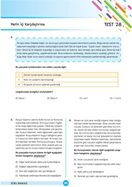 8. Sınıf Paragraf Doğru Başlangıç Soru Bankası Fix Çıkan Sorular