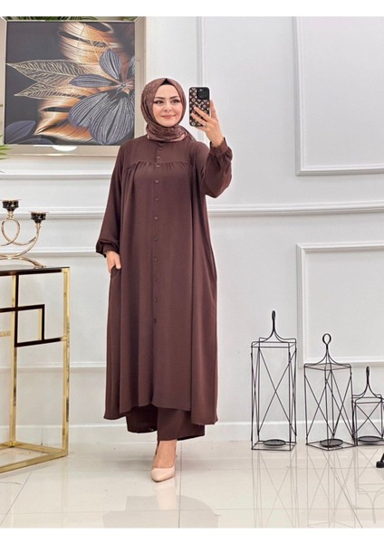 Kadın Tesettür Takım 2'li Uzun Tunik & Pantolon Takımı